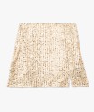 Jupe courte droite à sequins dorés femme